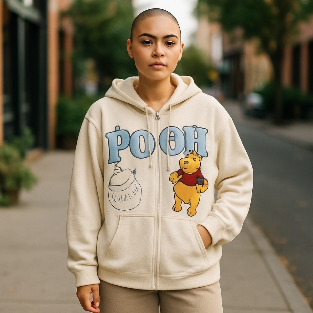 Disney Winnie the Pooh Full Zip Hoodie Graphic‎ Print 2X